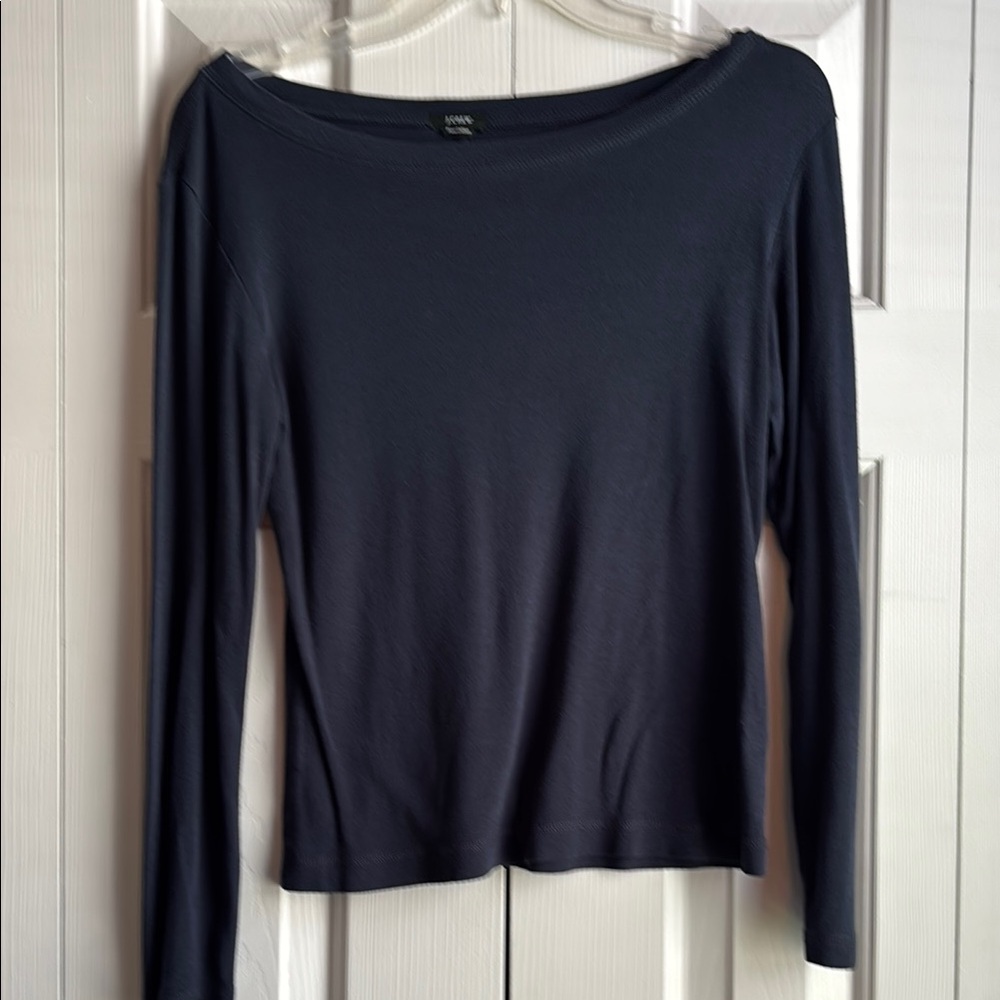 J. Crew Black Fitted Long Sleeve Blouse
